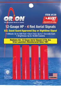 Orion Safety Products 539 Hp 4-Pack 12 Gauge Red Aerial - LMC Shop