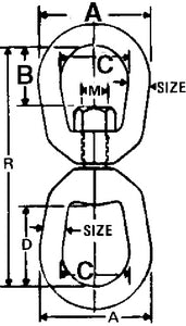 Chicago Hardware 215107 Swivel Eye & Eye 5/16 Galv - LMC Shop