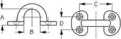 Sea-Dog Line 081280-1 Pad Eye Brass 2/pk 3/4 - LMC Shop
