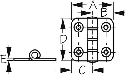 Sea-Dog Line 201582-1 Stainless Butt Hinge-2 X 2 Inc - LMC Shop