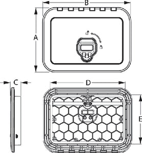Sea-Dog Line 336520-3 Nylon/pp Rect Deck Hatch White - LMC Shop