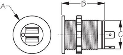 Sea-Dog Line 426515-1 Double Usb Power Socket - LMC Shop