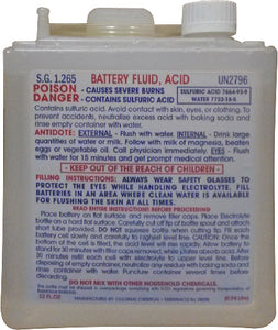 Yuasa 00DMACIDP Battery Acid 32 Oz. - LMC Shop