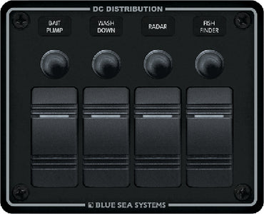 Blue Sea Systems 8372 Panel H2o Cb 12vdc 4 Pos Black - LMC Shop