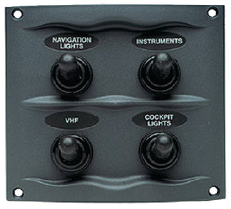 Marinco_Guest_AFI_Nicro_BEP 9004WP Switch Panel 4 Gang Gray - LMC Shop