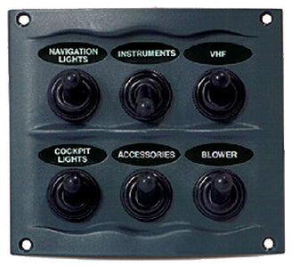 Marinco_Guest_AFI_Nicro_BEP 900-6WP Switch Panel 6 Gang Gray - LMC Shop