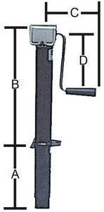 Bal Products 29025B 2000 Lb Sidewind Tongue Jack - LMC Shop