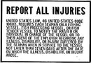 Bernard Engraving P230 Report All Injuries Plaque - LMC Shop