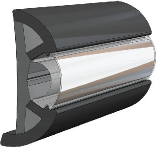 Taco Metals V11-9960BBK60-2 Rubrail Flx Blk W/chr 60' - LMC Shop