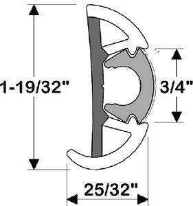 Taco Metals V11-9960BBK60-2 Rubrail Flx Blk W/chr 60' - LMC Shop