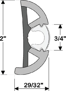 Taco Metals V11-9990WCM80-2 Rubrail Flx Wht W/chr 80' - LMC Shop