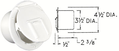 JR Products 370-2-a Round Elect Cable Hatch p.wht - LMC Shop