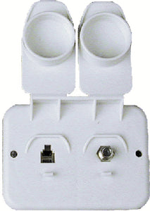 JR Products 543-a-2-a Phone/cable Plate pol.wht - LMC Shop