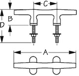 Sea-Dog Line 44204 Cleat 4in Open Base W/stud Mt. - LMC Shop