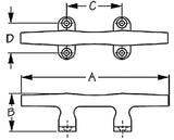 Sea-Dog Line 044606-1 Cleat 6in Open Base c.p. Zinc - LMC Shop