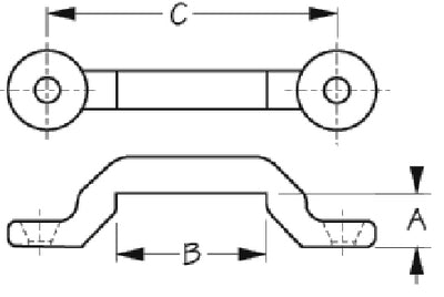 Sea-Dog Line 081252-1 Eye Strap 2in Chrome/bronze - LMC Shop