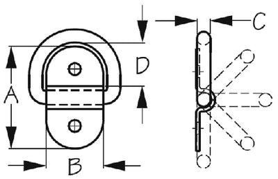 Sea-Dog Line 090125-1 Folding Pad Eye Ss 1-1/8in - LMC Shop