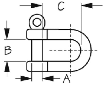 Sea-Dog Line 147010-1 D Shackle Ss 3/8in - LMC Shop