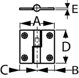Sea-Dog Line 204520-1 Take Apart Hinge 1.5x2.75 2/cd - LMC Shop