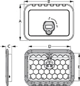 Sea-Dog Line 336520-3 Nylon/pp Rect Deck Hatch White - LMC Shop