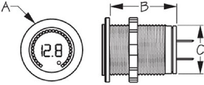 Sea-Dog Line 421617-1 Rainbow Display Voltage Meter - LMC Shop