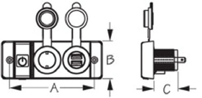 Sea-Dog Line 426506-1 Usb   Power Socket W/breaker - LMC Shop