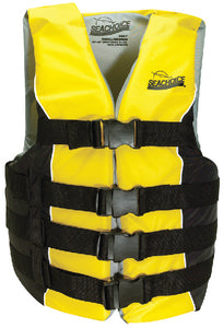 Seachoice 50-86420 Black/yel 4 Belt Vest-Lg/xl - LMC Shop