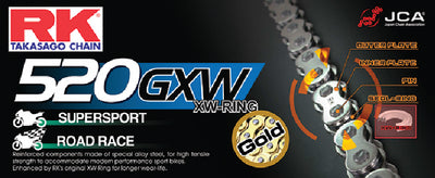 RK Chain GB520GXW-120 Gold Racing Xwrng - LMC Shop
