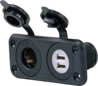 Marinco_Guest_AFI_Nicro_BEP 12VCOMBO 12v Dual Usb&rec Combo W/pl - LMC Shop