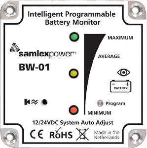 Samlex BW-01 Battery Monitor  12 or 24vdc - LMC Shop