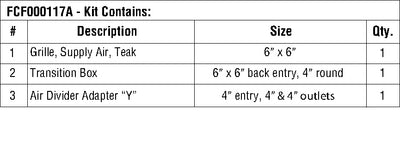 Webasto FCF000117A Addl Duct Kit Prem 5000-9000 - LMC Shop